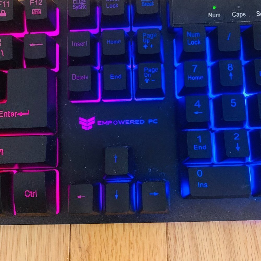 Rainbow LED Backlit 87 Keys Gaming Keyboard, Compact Keyboard - Picture 2 of 13